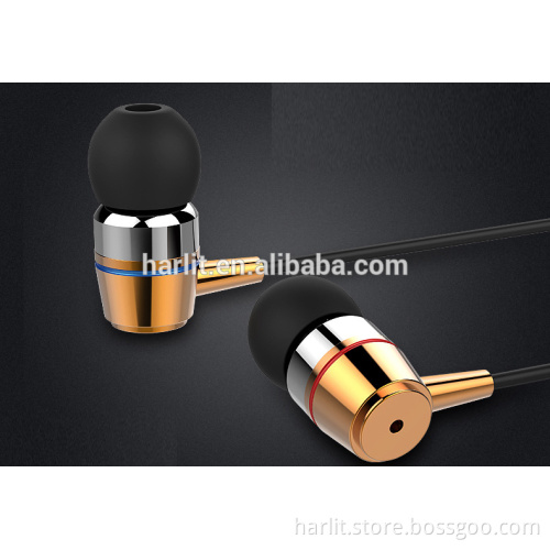Universal TPE Wired Stereo Metal Earbuds With Mic For IOS Android System
